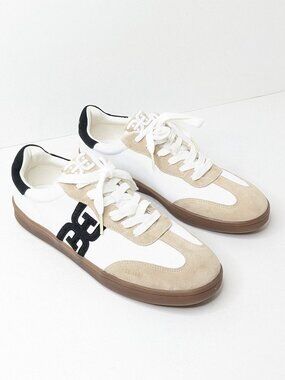 Sam Edelman Timmie Casual Court Sneakers White Black Tan Womens 9